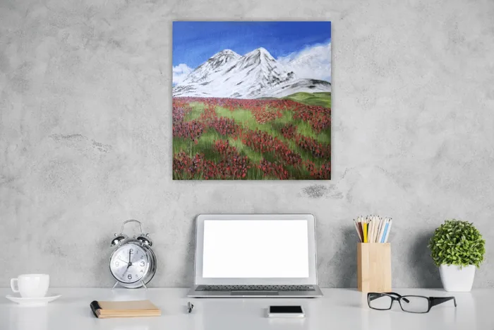 Autumn bloom - mountain art on canvas