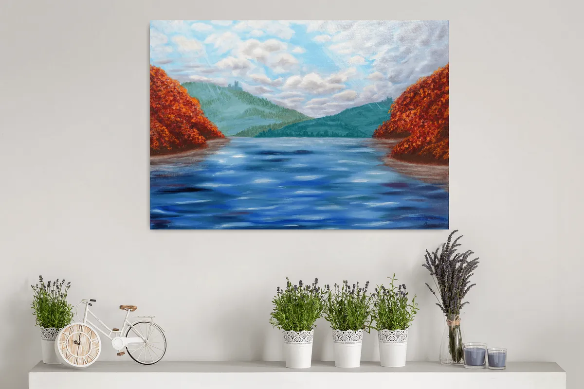 Autumn romance – original oil painting, 70×50 cm