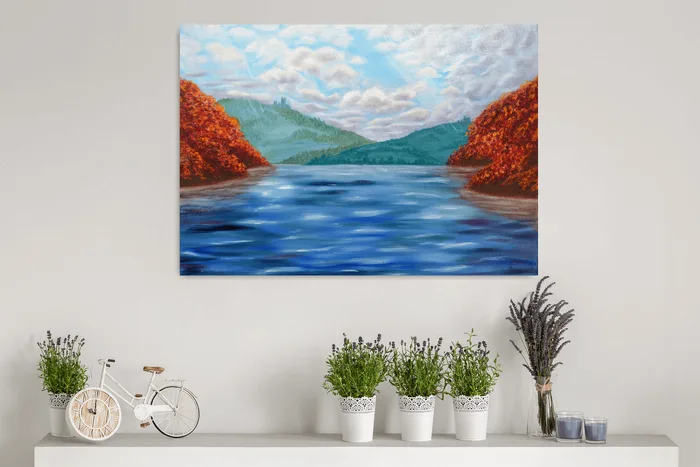 Podzimní romance - originální olejomalba, 70×50 cm