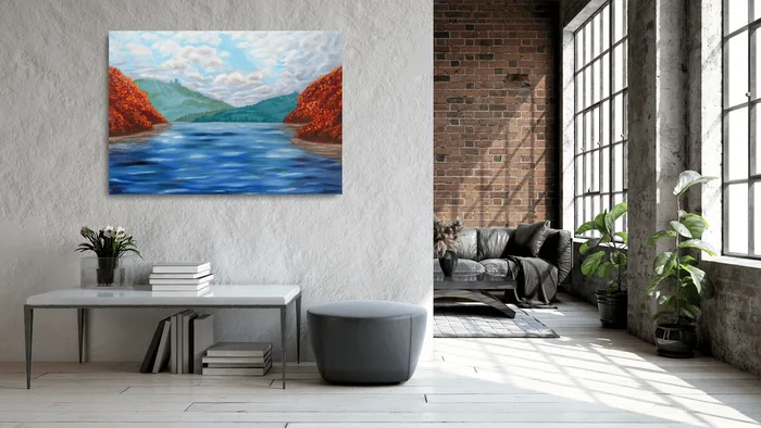 Autumn romance - original oil painting, 70x50 cm