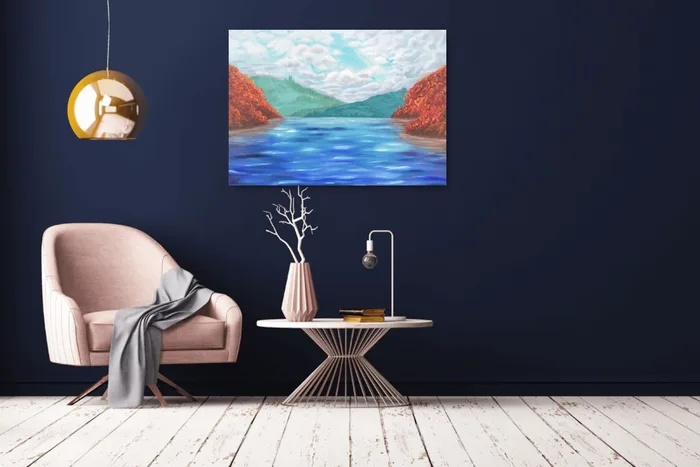 Autumn romance – original oil painting, 70×50 cm