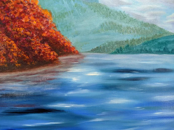 Autumn romance – original oil painting, 70×50 cm