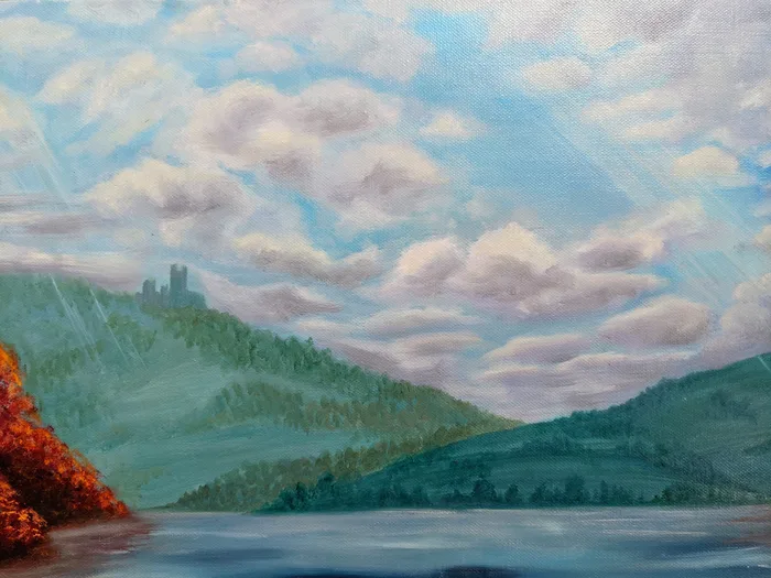 Autumn romance – original oil painting, 70×50 cm