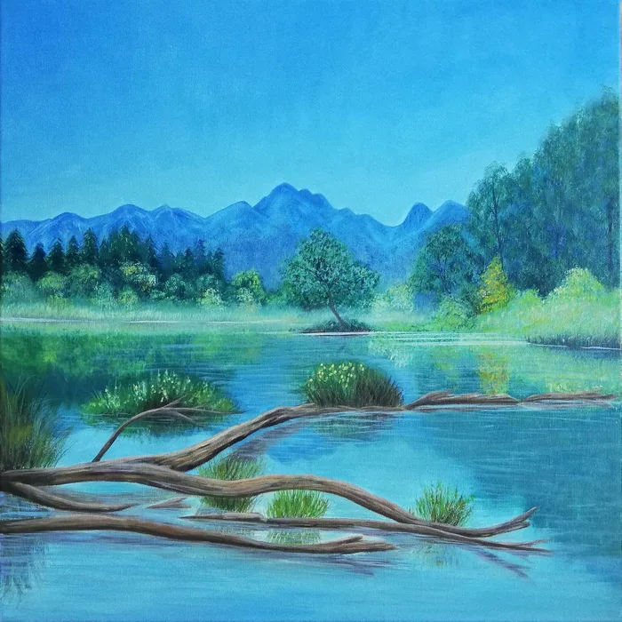 crystal clear lake painting