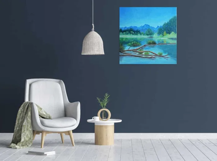 lake landscape painting