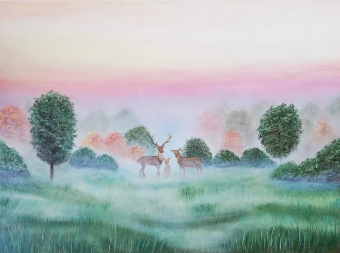 artwork deer stag painting for sale