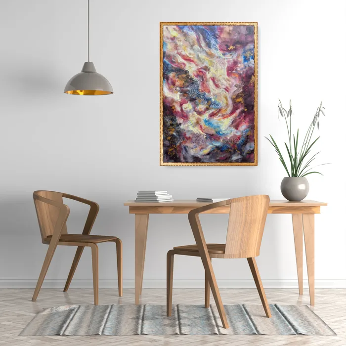 Don’t rush the magic – blue and gold abstract artwork