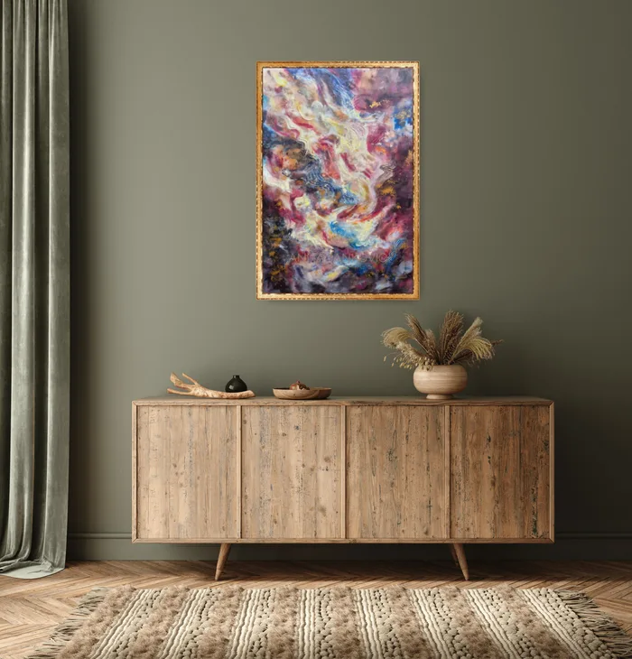 Don’t rush the magic – blue and gold abstract artwork