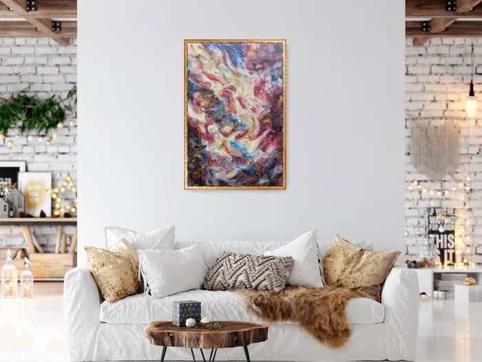 Don’t rush the magic – blue and gold abstract artwork