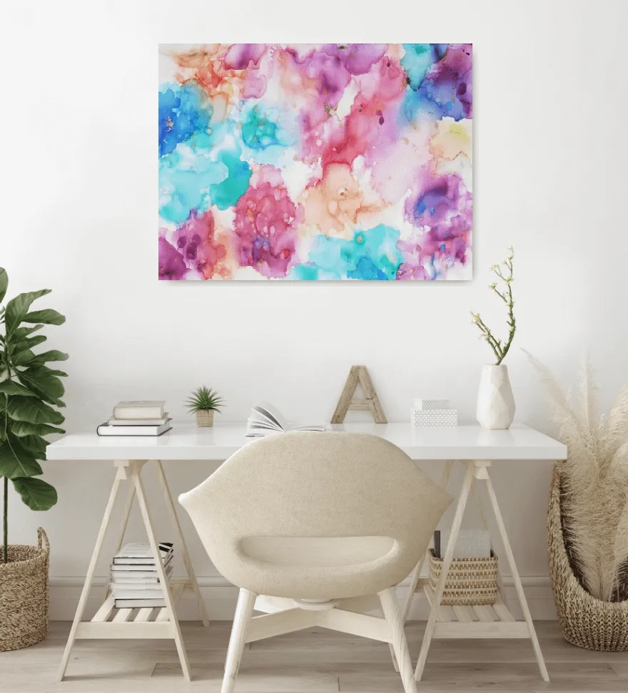 Dreamy world – abstract ink painting on canvas, 80×60 cm