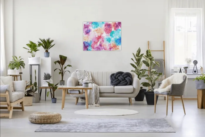 Dreamy world – abstract ink painting on canvas, 80×60 cm