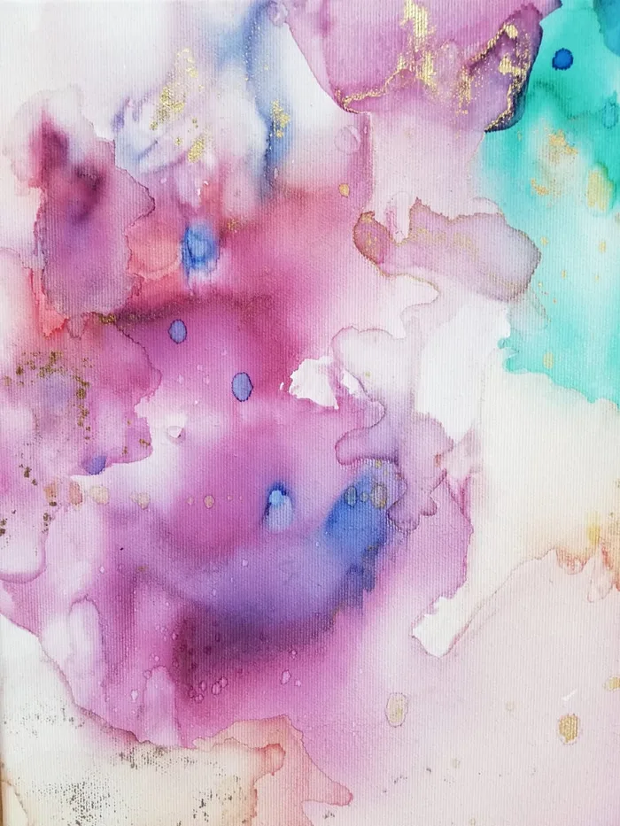 Dreamy world – abstract ink painting on canvas, 80×60 cm