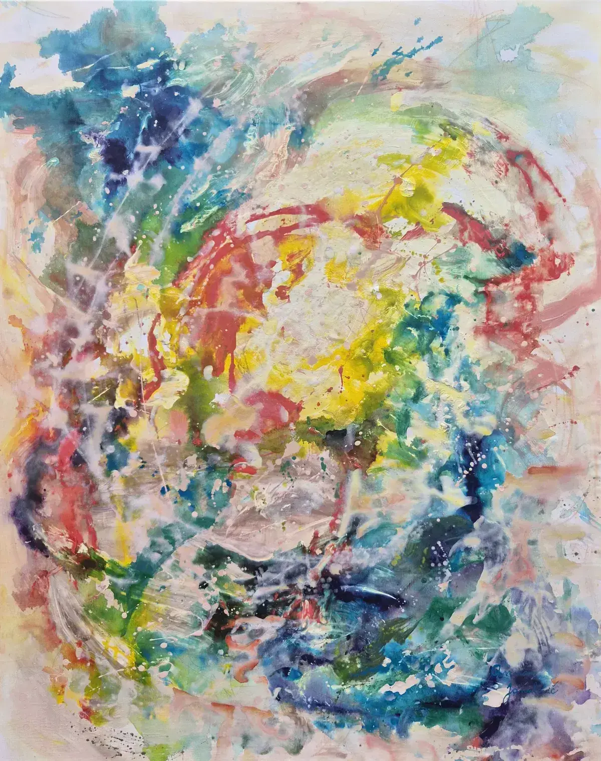 Energy of new beginning – mixed media abstract painting