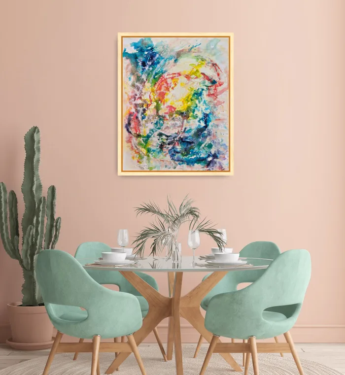 Energy of new beginning – mixed media abstract painting