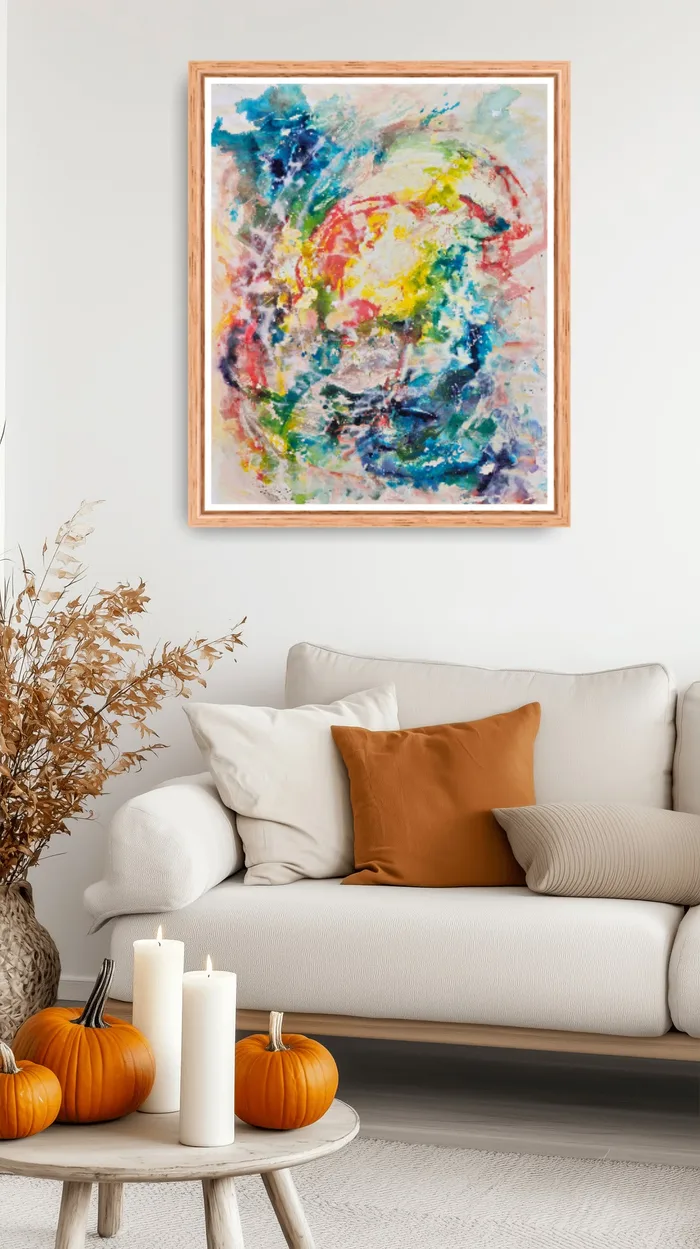 Energy of new beginning – mixed media abstract painting