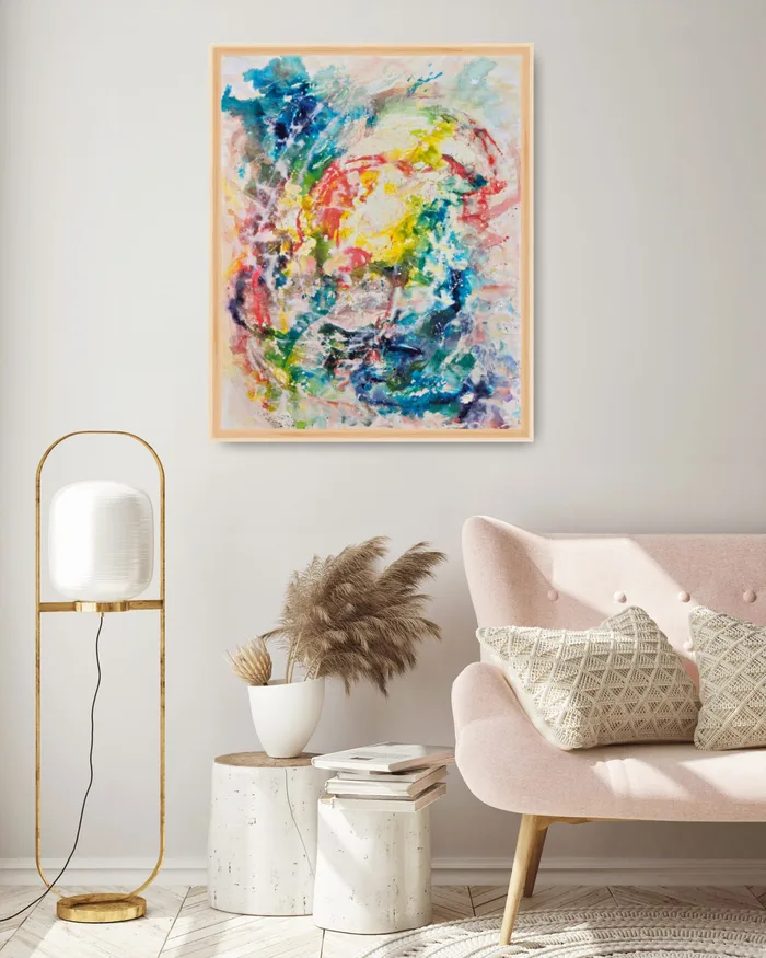 Energy of new beginning – mixed media abstract painting