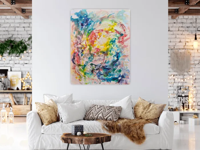 Energy of new beginning – mixed media abstract painting