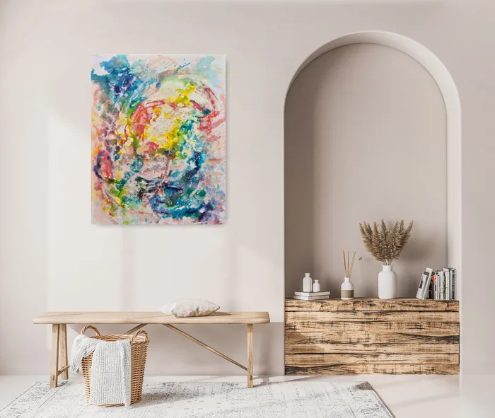 Energy of new beginning – mixed media abstract painting