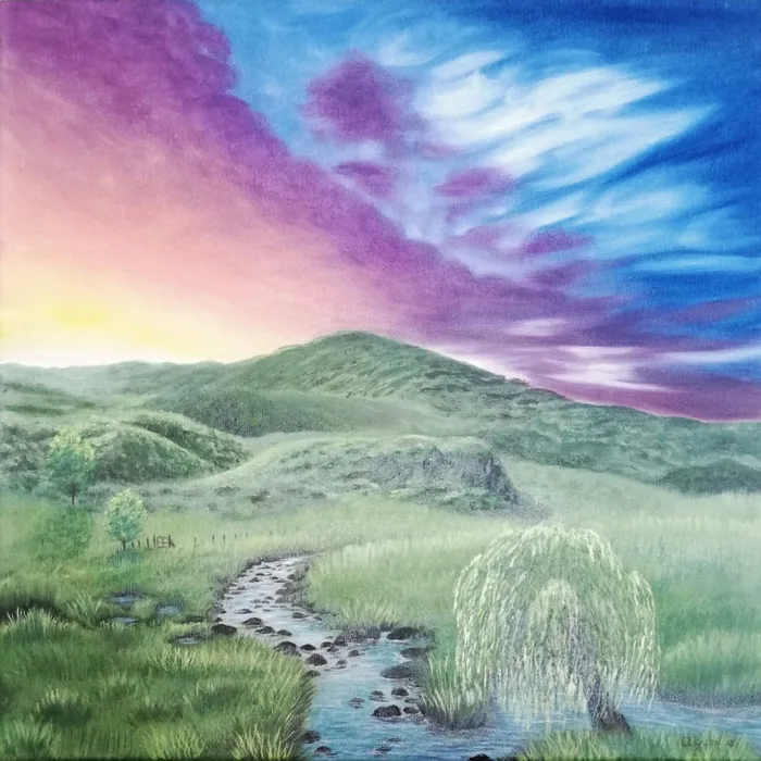 original sunset landscape artwork