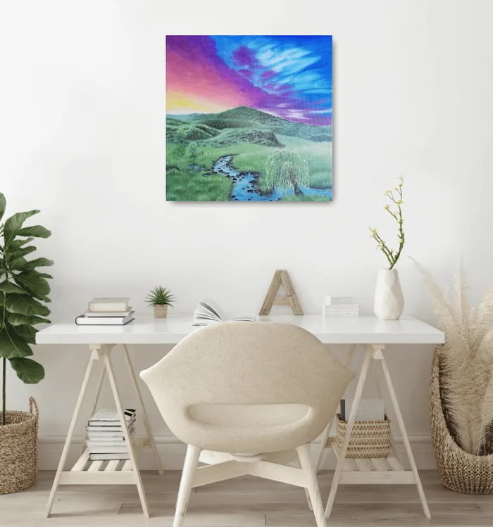 original oil painting sunset