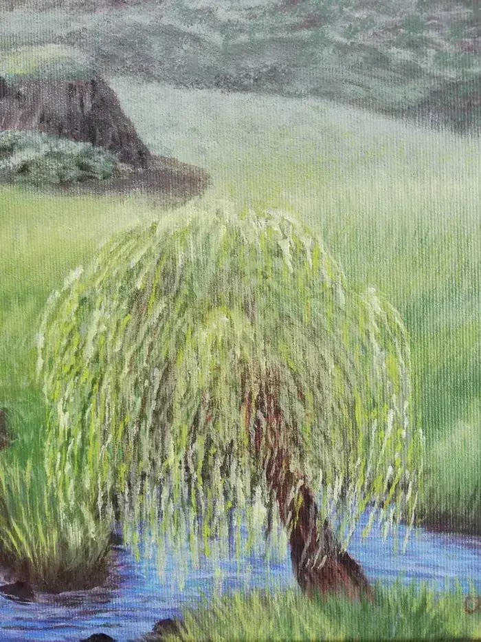 oil painting sunset marsh