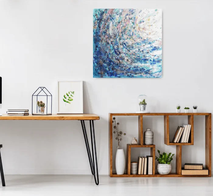 Fresh teal abstract painting