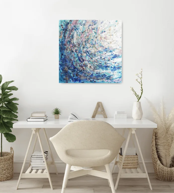Fresh teal abstract painting