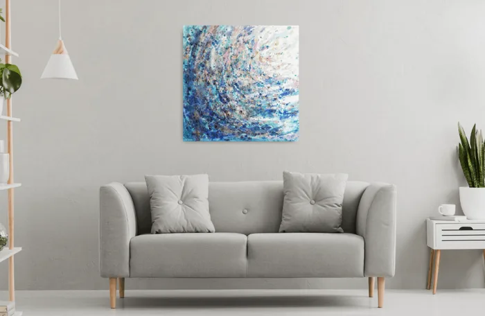 Fresh teal abstract painting