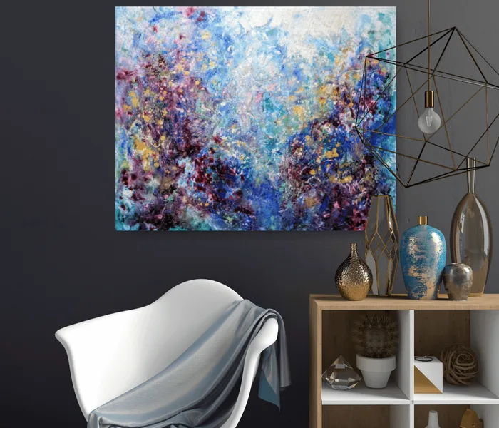 Z hloubek duše - abstraktní malba, 100 x 80 cm