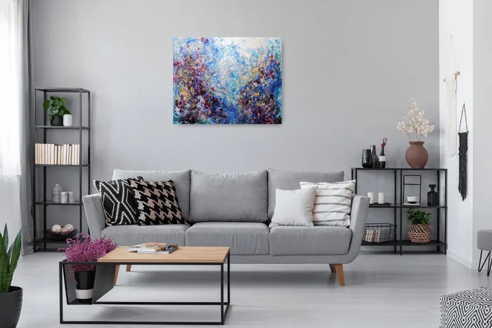 original abstract fluid painting on canvas