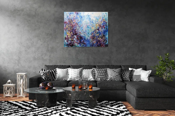 original abstract fluid painting on canvas