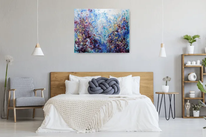 original abstract fluid painting on canvas
