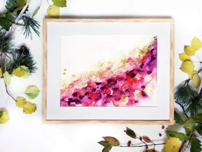 Original abstract sun ink painting