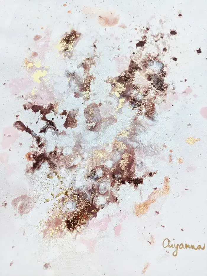 handpainted golden artwork on paper
