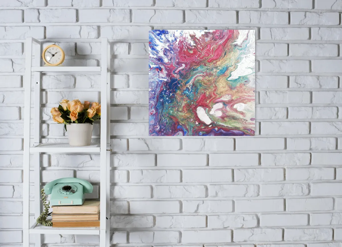 Golden riverbanks – fluid abstract artwork