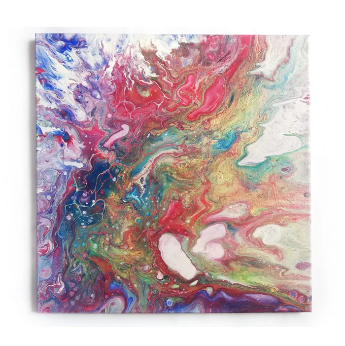 Golden riverbanks – fluid abstract artwork