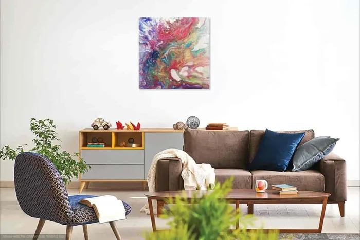 Golden riverbanks – fluid abstract artwork