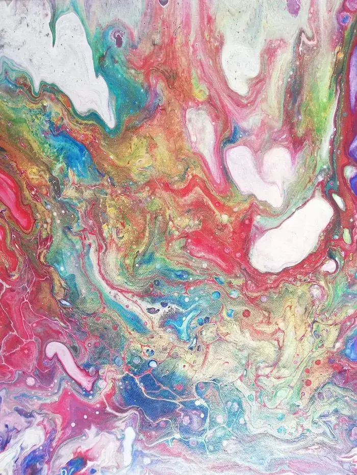 Golden riverbanks – fluid abstract artwork