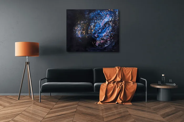 In the stars – modern mixed media abstract artwork, 100x80cm