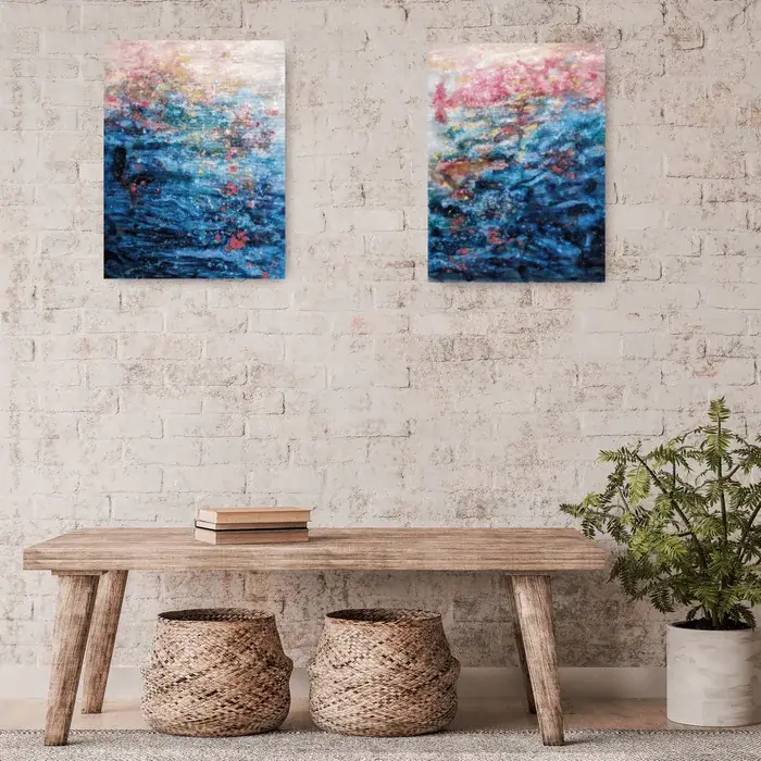 Radost ze světla - sada 2 abstraktních obrazů, 2x 45x60cm