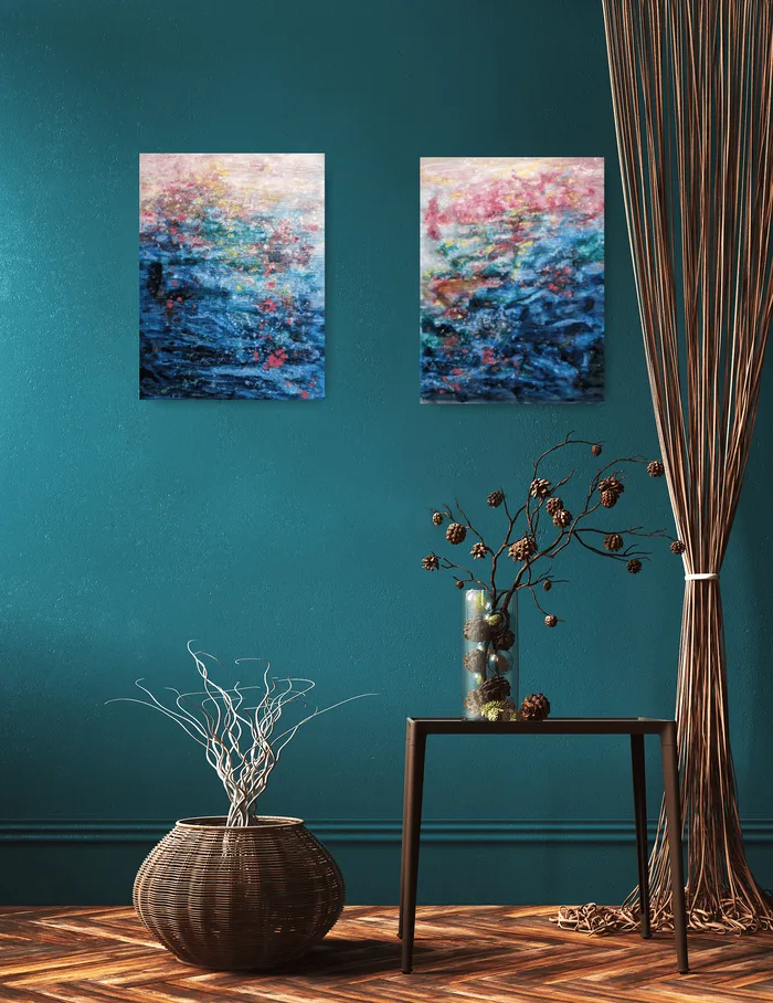Radost ze světla - sada 2 abstraktních obrazů, 2x 45x60cm