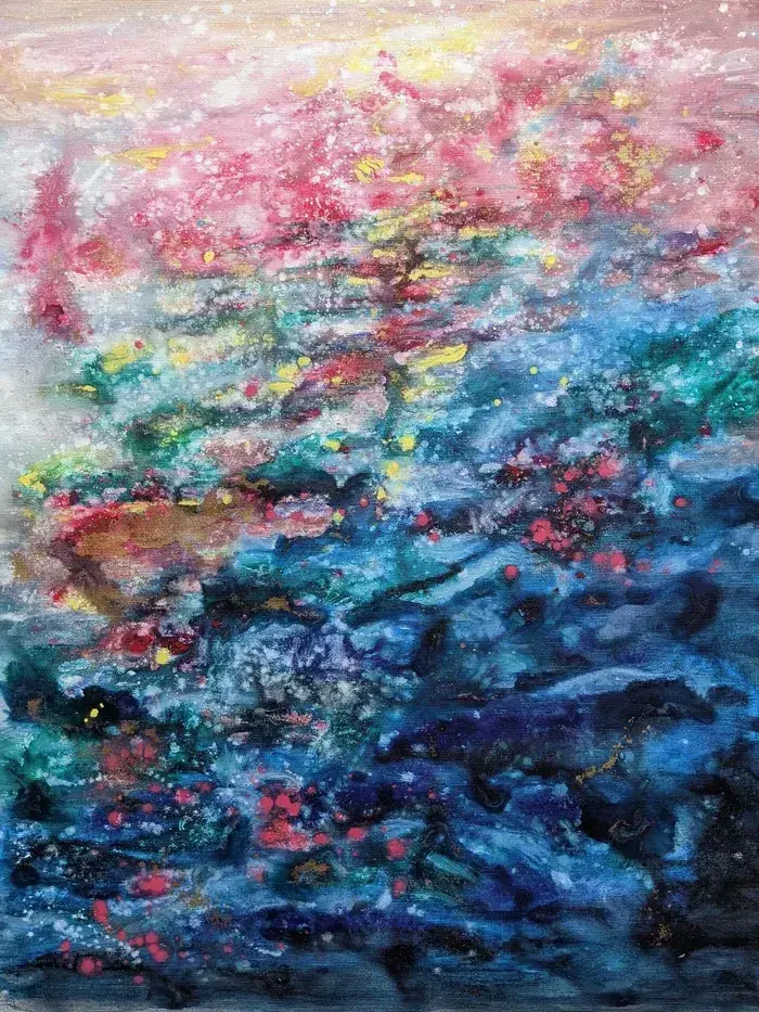 Joy of light - set of 2 abstract paintings