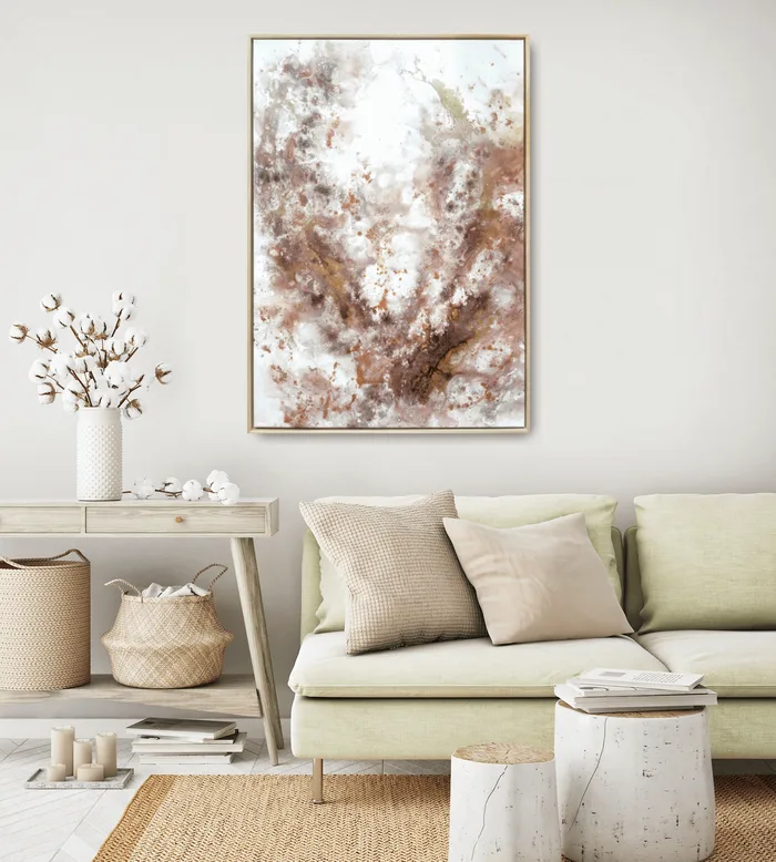 beautiful astract artwork on canvas gold brown
