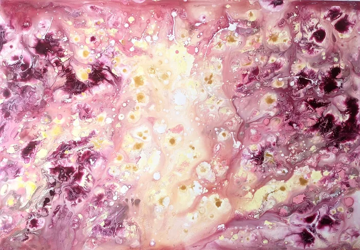 Love worth fighting for – abstract painting on paper, 46×32 cm