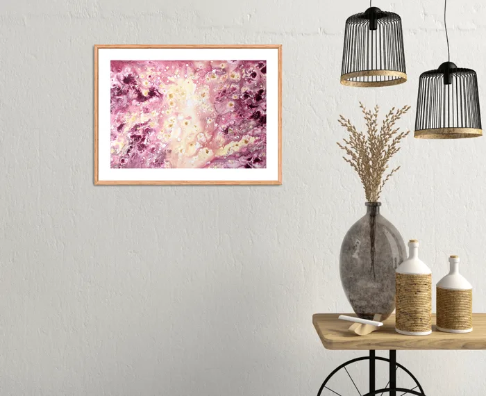 Love worth fighting for – abstract painting on paper, 46×32 cm