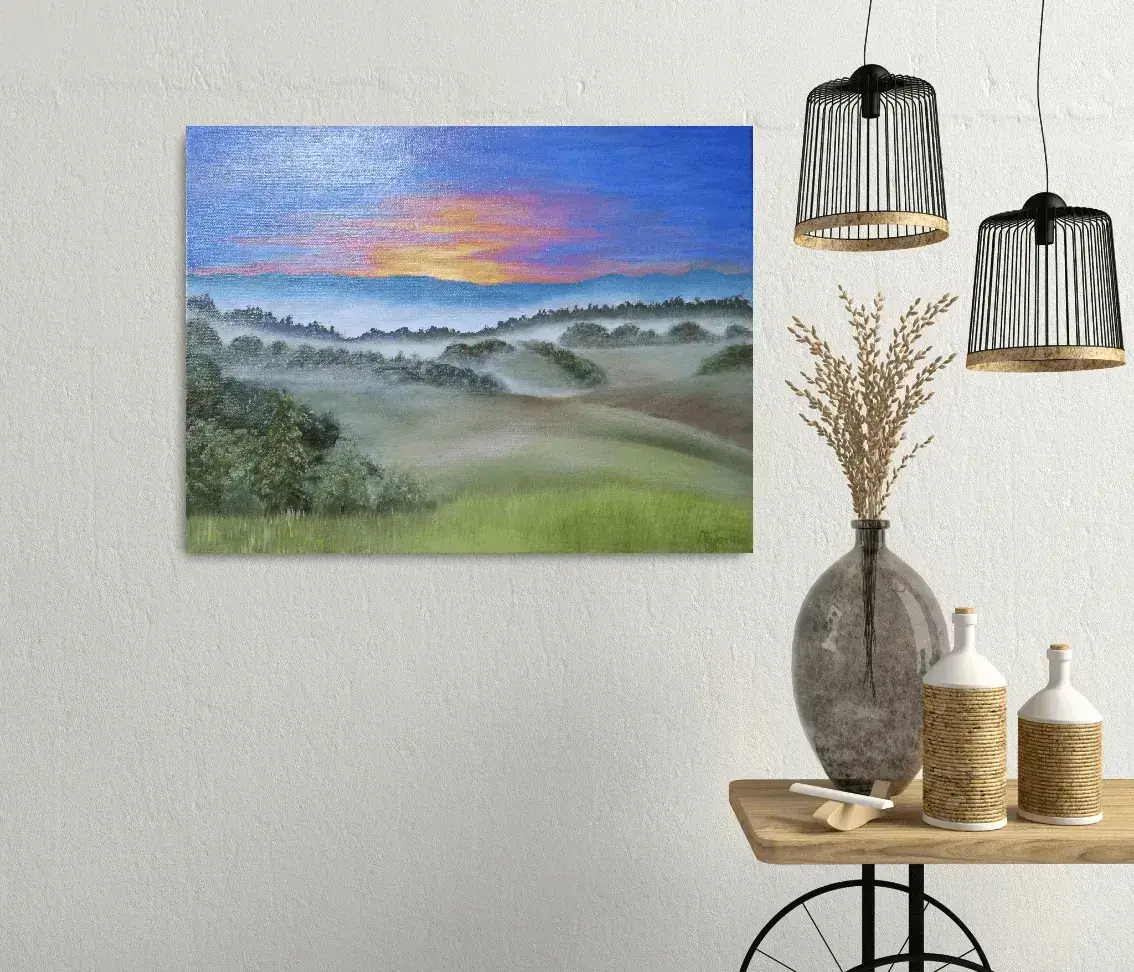 Misty valley – original landscape painting