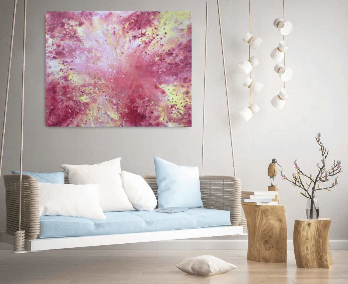 Motherly love – abstract painting on canvas, 100x80cm