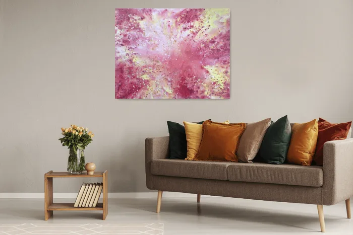 Motherly love – abstract painting on canvas, 100x80cm