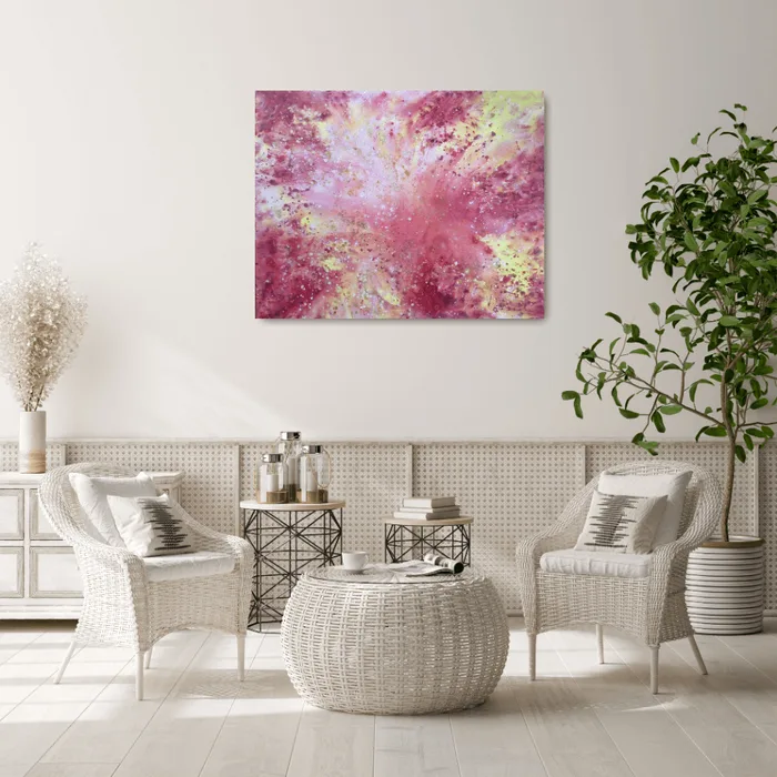 Motherly love – abstract painting on canvas, 100x80cm