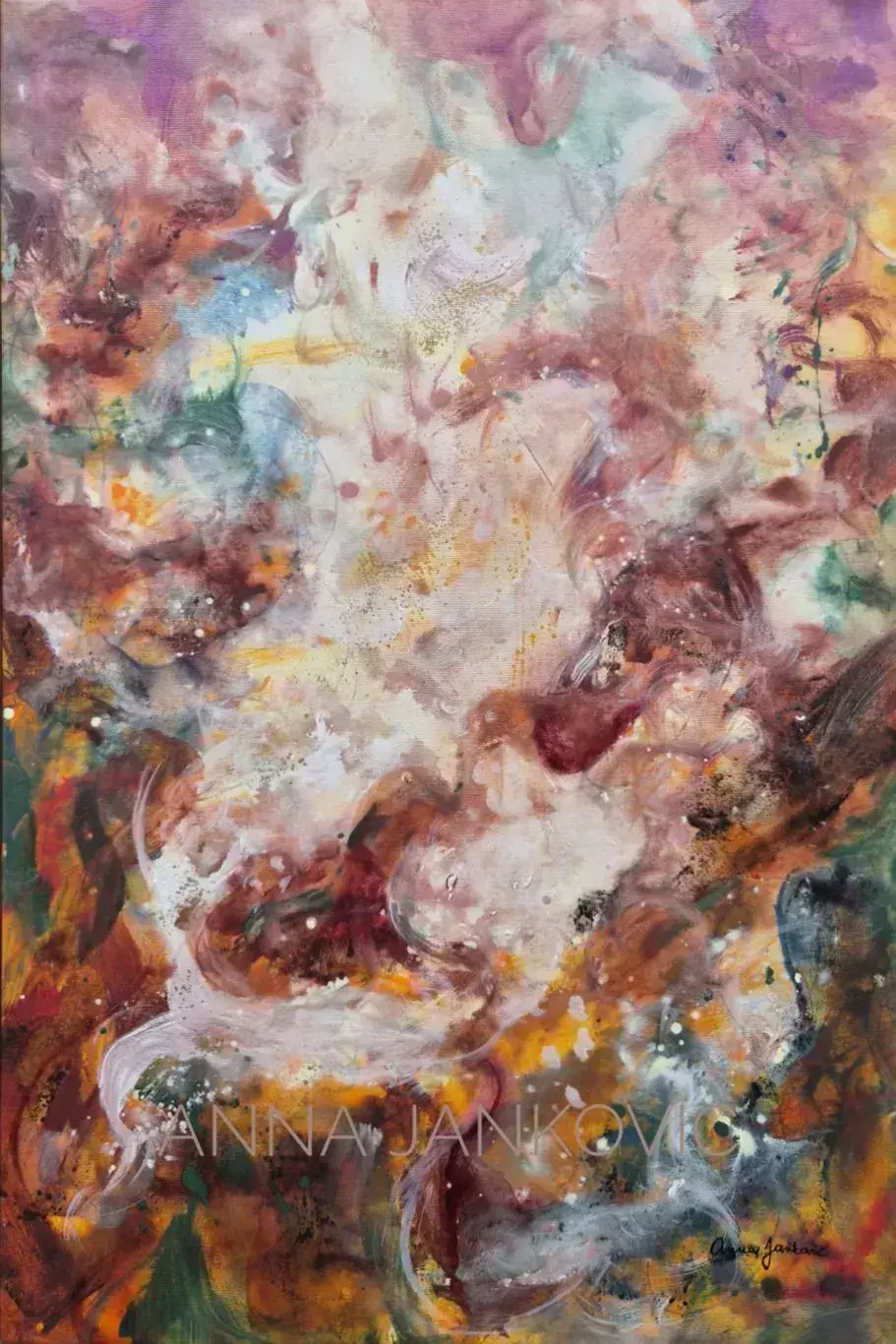 Patience of the Mother Earth – gold and brown abstract artwork